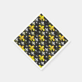 Serviette En Papier Fleur De Lis Blanc Jaune (Coin)