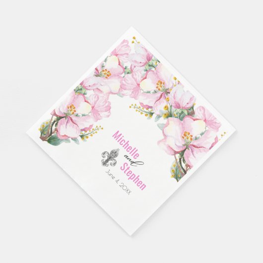 Serviette En Papier Fleur de lis / Cerisier Fleur Papier (Coin)