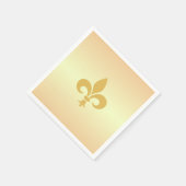 Serviette En Papier Fleur de Lis d'or au dégradé d'or (Coin)
