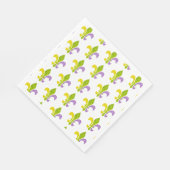 Serviette En Papier Fleur de Lis Mardi Gras sur fond blanc (Coin)