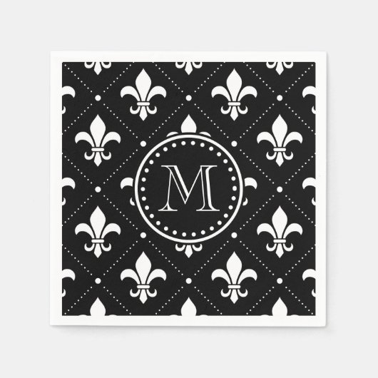 Serviette En Papier Fleur De Lis Motif (Devant)
