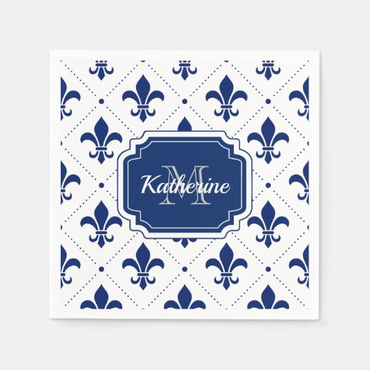 Serviette En Papier Fleur de lis Motif (Devant)