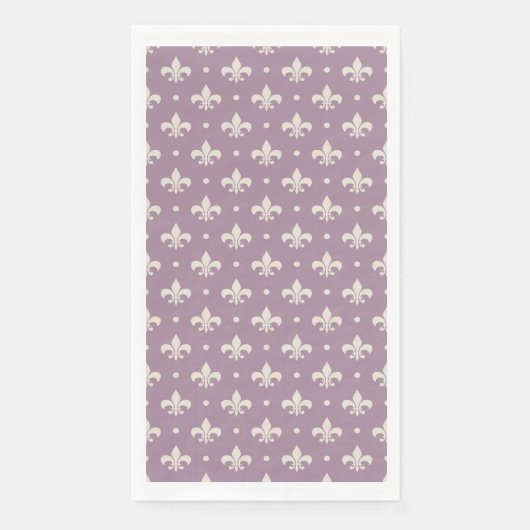 Serviette En Papier Fleur De Lis motif en argent sur arrière - plan vi (Devant)