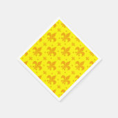 Serviette En Papier Fleur de lis Motif jaune (Coin)
