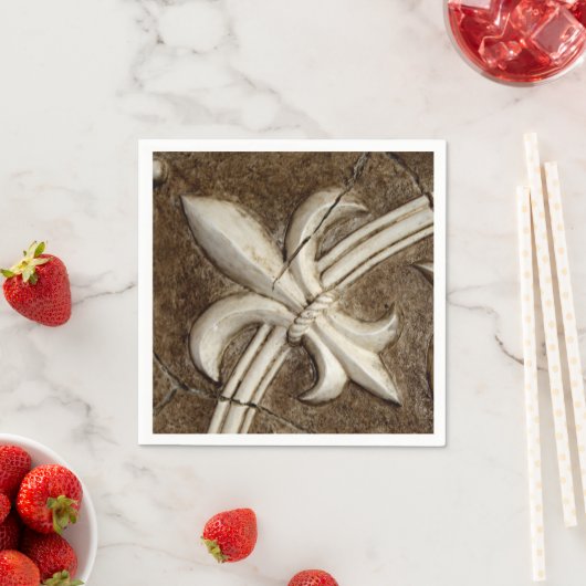 Serviette En Papier Fleur de Lis Napkin (En situation)