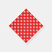 Serviette En Papier Fleur de lis rouge blanc (Coin)