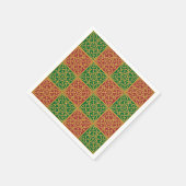 Serviette En Papier Fleur de lis rouge et vert Motif (Coin)