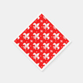 Serviette En Papier Fleur de lis rouge Motif (Coin)