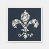 Serviette En Papier Fleur de Lis Royale Diamantée (Devant)