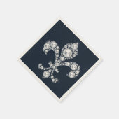 Serviette En Papier Fleur de Lis Royale Diamantée (Coin)