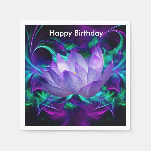 Serviette En Papier Fleur de lotus pourpre et sa signification (Devant)