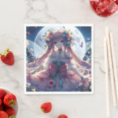 Serviette En Papier Fleur de lune d'Anime (En situation)