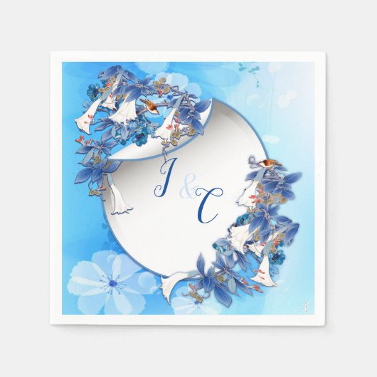 Serviette En Papier Fleur de lune d'aquarelle blanche (Devant)