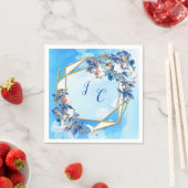 Serviette En Papier Fleur de lune d'aquarelle blanche (En situation)