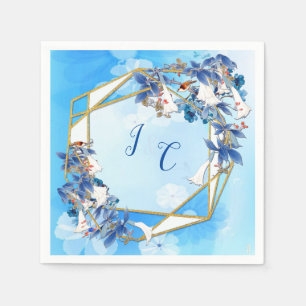 Serviette En Papier Fleur de lune d'aquarelle blanche