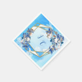Serviette En Papier Fleur de lune d'aquarelle blanche (Coin)