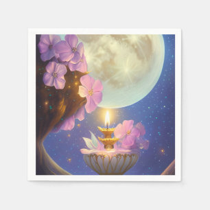 Serviette En Papier Fleur de lune d'Imaginaire détaillé Whimsical