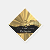 Serviette En Papier Fleur de lys noir et or (Coin)