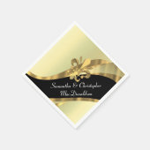 Serviette En Papier Fleur de lys noir et or (Coin)