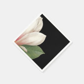 Serviette En Papier Fleur de Magnolia du Sud | Blanc rose noir (Coin)