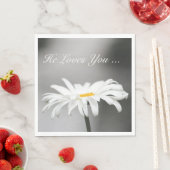 Serviette En Papier Fleur de marguerite blanche simple (En situation)