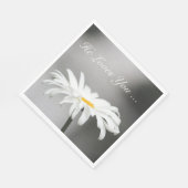 Serviette En Papier Fleur de marguerite blanche simple (Coin)