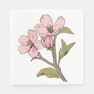 Serviette En Papier Fleur de mariage florale de cerisier rose Fête Fle