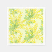 Serviette En Papier Fleur de mimosa moelleuse jaune (Devant)