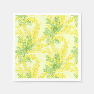 Serviette En Papier Fleur de mimosa moelleuse jaune