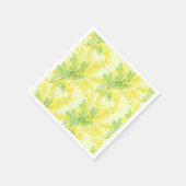 Serviette En Papier Fleur de mimosa moelleuse jaune (Coin)
