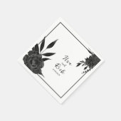 Serviette En Papier Fleur de minuit : Une florale foncée (Coin)