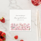 Serviette En Papier Fleur de naissance Carnation rose 65e anniversaire (En situation)