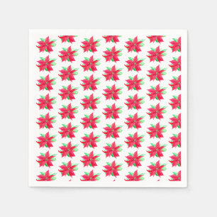 Serviette En Papier Fleur de Noël rouge de Poinsettia