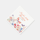 Serviette En Papier Fleur de papillon d'été Anniversaire (Coin)