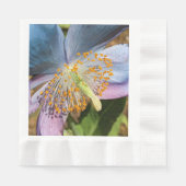 Serviette En Papier Fleur de Pavot Bleu (Devant)