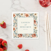 Serviette En Papier Fleur de Pêche Romantique (En situation)
