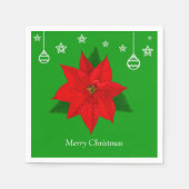 Serviette En Papier Fleur de Poinsettia en vert (Devant)
