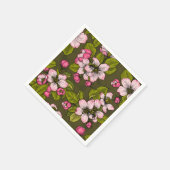 Serviette En Papier Fleur de pomme sur vert foncé (Coin)