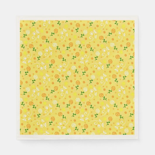 Serviette En Papier Fleur de printemps jaune (Devant)