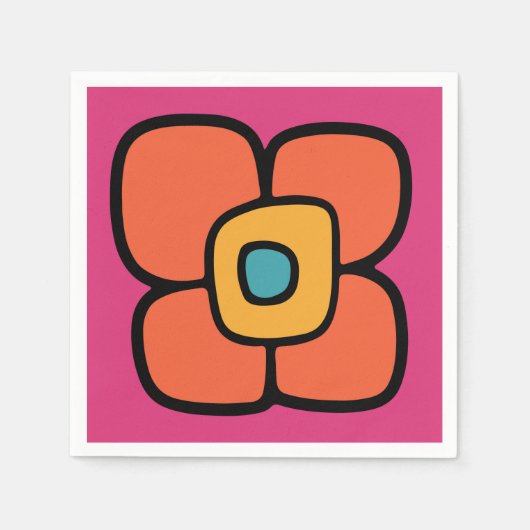 Serviette En Papier Fleur de printemps rétro (Devant)