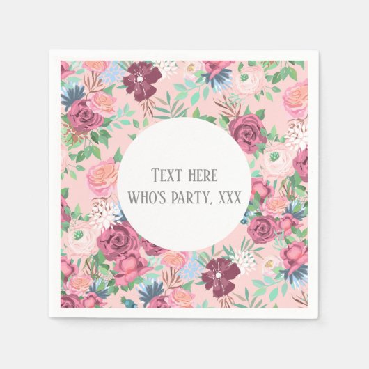 Serviette En Papier fleur de printemps rose (Devant)