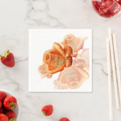 Serviette En Papier Fleur de Rose corail avec Partition (En situation)