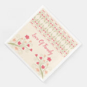 Serviette En Papier Fleur de rose et vert (Coin)