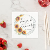 Serviette En Papier Fleur de soleil rustique | MARIAGE (En situation)
