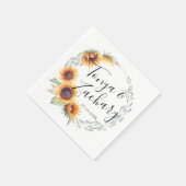 Serviette En Papier Fleur de soleil rustique | MARIAGE (Coin)