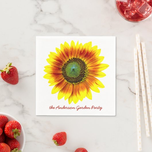 Serviette En Papier Fleur de tournesol Floral Jaune Fleur Jardin (En situation)