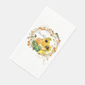 Serviette En Papier Fleur de tournesol Thanksgiving Merci Citrouille a (Coin)