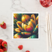 Serviette En Papier Fleur de tulipe Abstraite rayonnante (En situation)