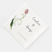 Serviette En Papier Fleur de tulipe rose (Coin)