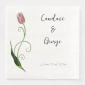 Serviette En Papier Fleur de tulipe rose (Devant)